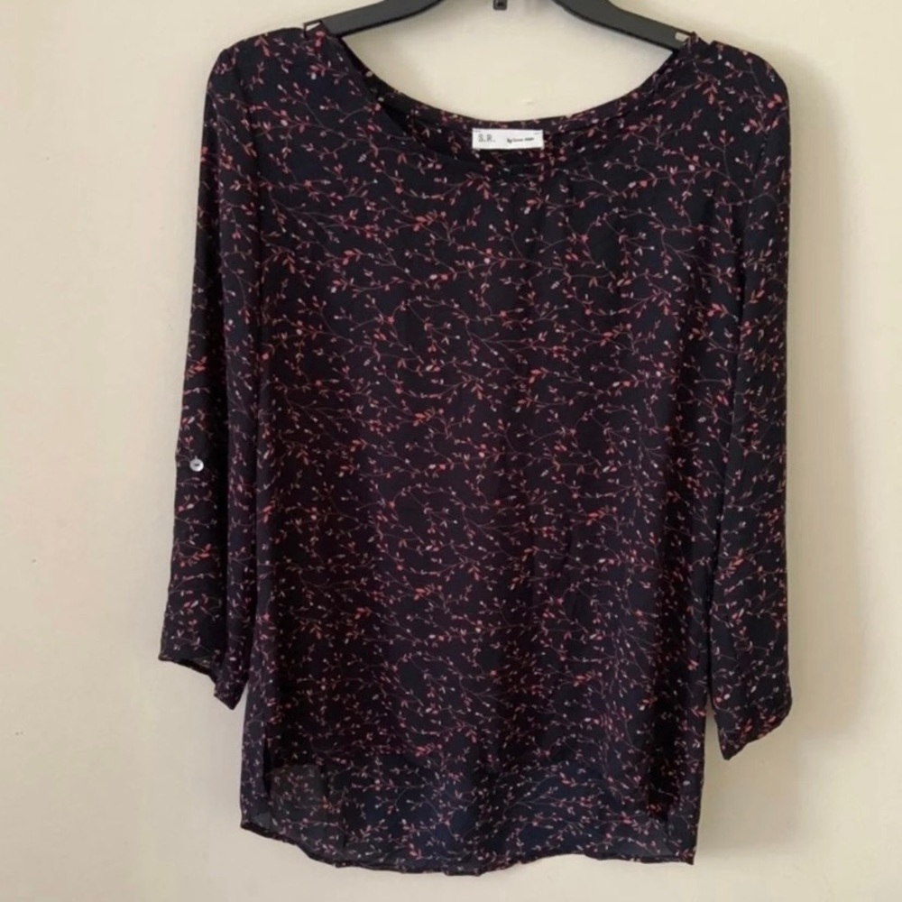 S.R Black and pink floral summer top - Women